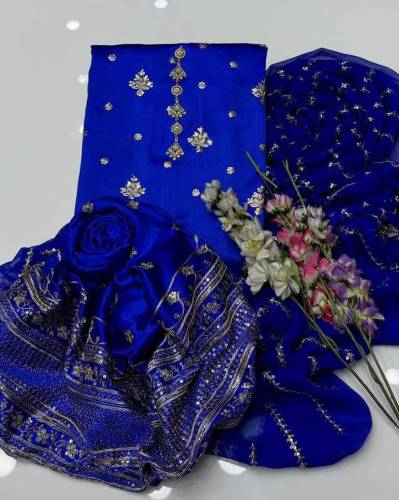 Just looking like A Waoo 3pcs fancy Tilla Embroidery 