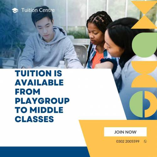 Tuition Available from playgroup to 8th classes