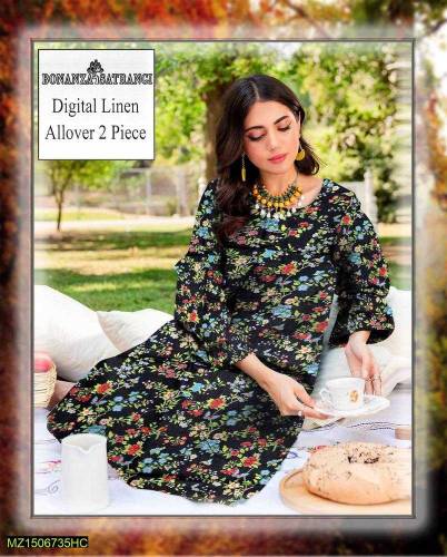 2 pcs women, s unstitched linen printed suit | Womens Clothes