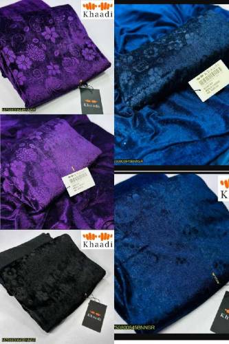 2 PCs women's velvet unstitched printed suit