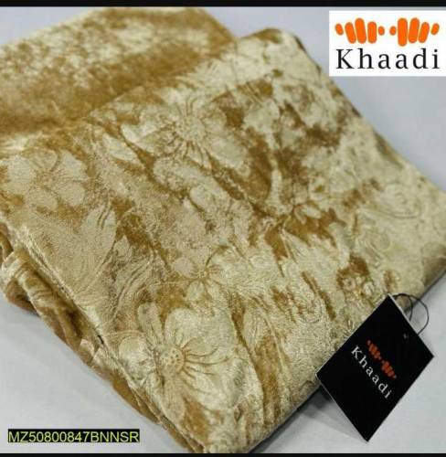 2 PCs women's velvet unstitched printed suit