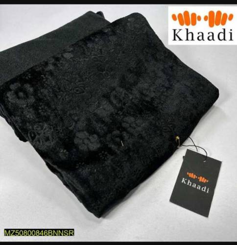2 PCs women's velvet unstitched printed suit