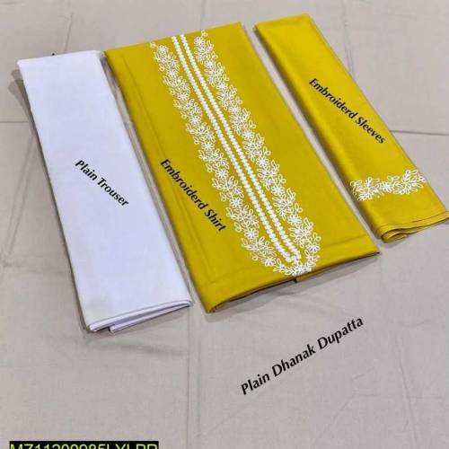 •  Fabric: Dhanak•  Shirt: Front Dhanak With Embroidered Patch•  Trous