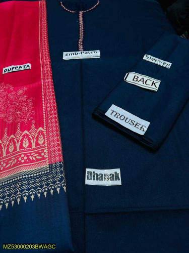 •  Fabric: Dhanak•  Shirt: Front Dhanak With Embroidered Patch•  Trous