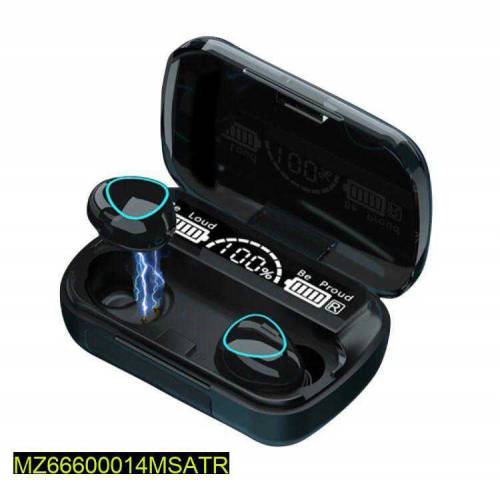 M10 Digital Display Case Earbuds, Black