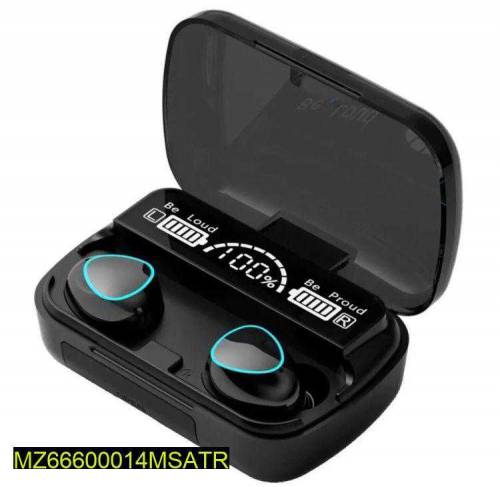 M10 Digital Display Case Earbuds, Black