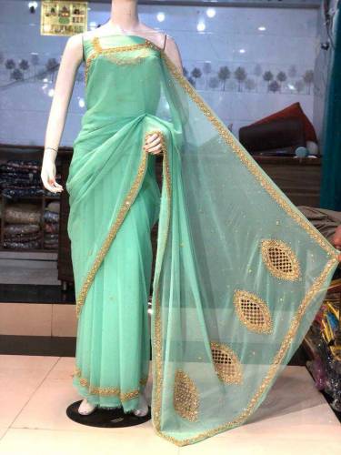 Hand work Chiffon Saree