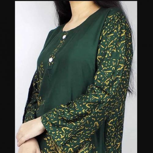 2 Pcs Women's Stitched Linen Printed Suit