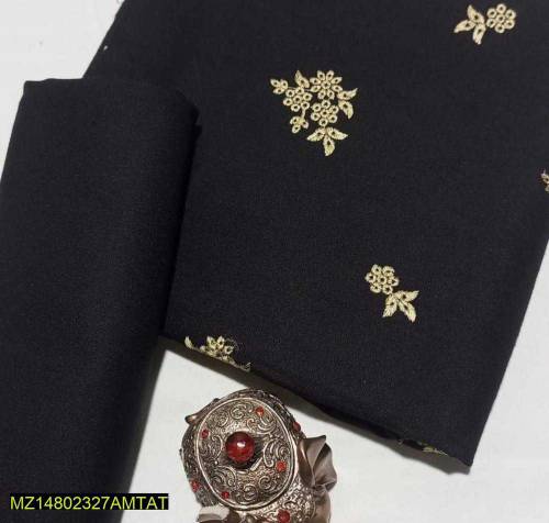 2Pcs Womens Unstitched Dhanak Embroidered Suit