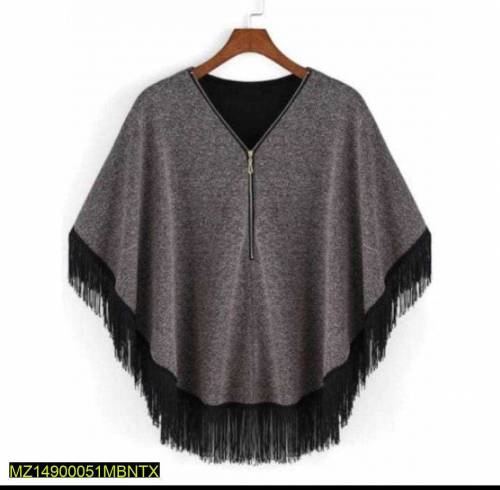 Grey zipper Poncho