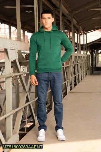 Men's stitched  Fleece plain hoodie