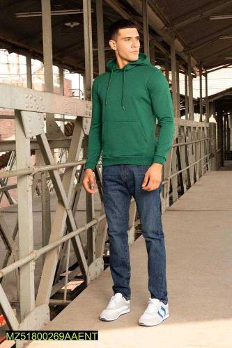 Men's stitched  Fleece plain hoodie