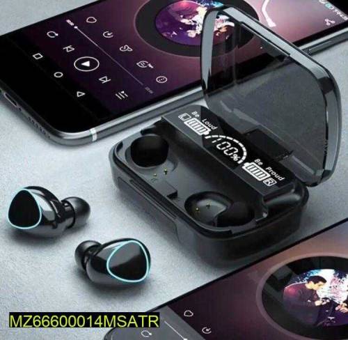 M10  Digita Display l case Earbuds Black