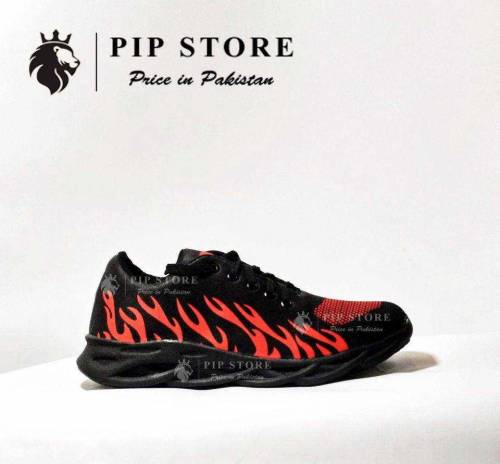 Men's Rubber Comfortable Joggers, Red Fire
