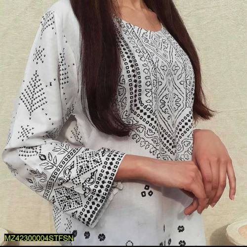 2 pcs women Arabic lawn chunri stitched suit cash on delivery availabl