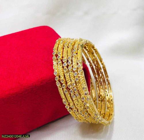 6 pcs plain Golden Bangles