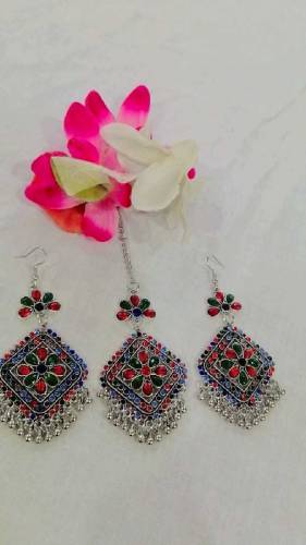 matha Patti and bindi jhumka set