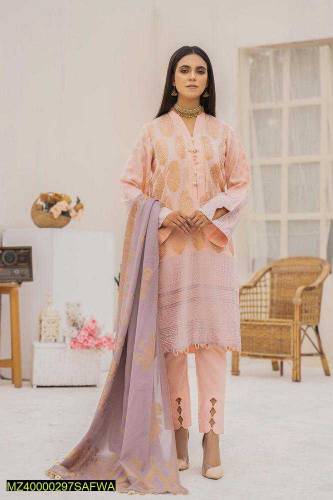 3 pcs Safwa Women Lawn Stitched Suits 