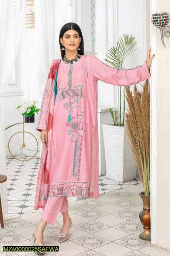 3 pcs Safwa Women Lawn Stitched Suits 