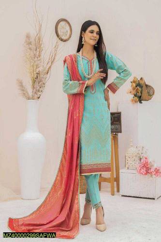 3 pcs Safwa Women Lawn Stitched Suits 