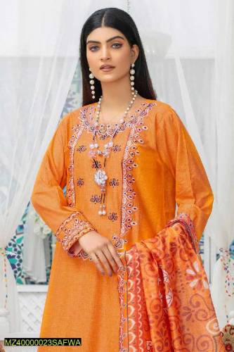 3 pcs Safwa Women Lawn Stitched Suits 