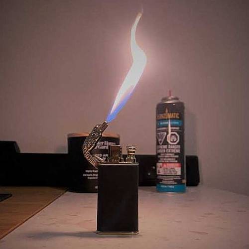 Antique Dragon Lighter Refillable dual flame 🔥for stove or smoke