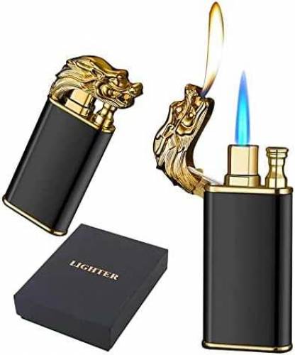 Antique Dragon Lighter Refillable dual flame 🔥for stove or smoke