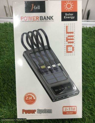 Portable 10000mah Power Bank with All In One Cable 