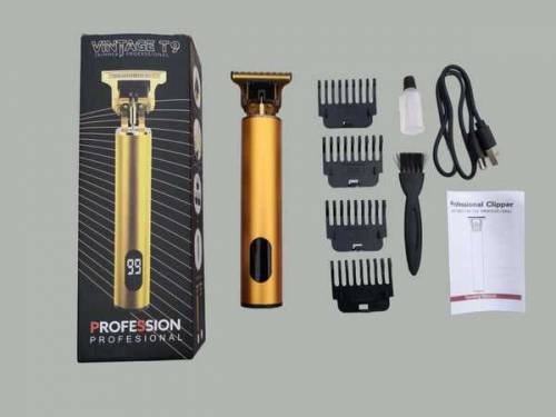 LCD 2 SPEED ADJUSTMENT VINTAGE T9 HAIR TRIMMER POWER DISPLAY - GOLD