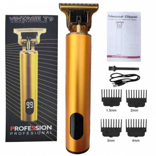 LCD 2 SPEED ADJUSTMENT VINTAGE T9 HAIR TRIMMER POWER DISPLAY - GOLD