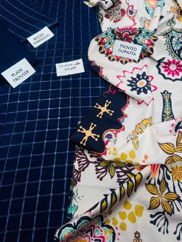 3pcs Dhanak Unstitched Suit