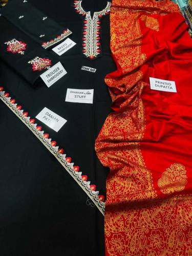 3pcs Dhanak Unstitched Suit
