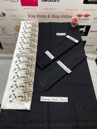 3pcs Dhanak Unstitched Suit