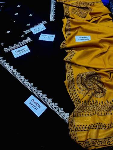 3pcs Dhanak Unstitched Suit