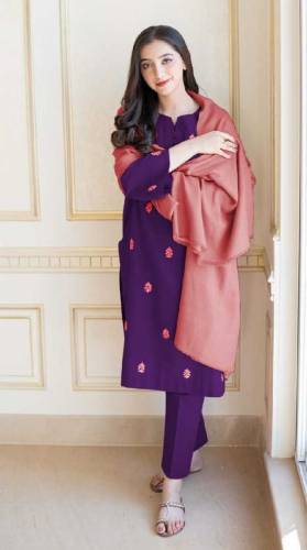 3pcs Dhanak Unstitched Suit