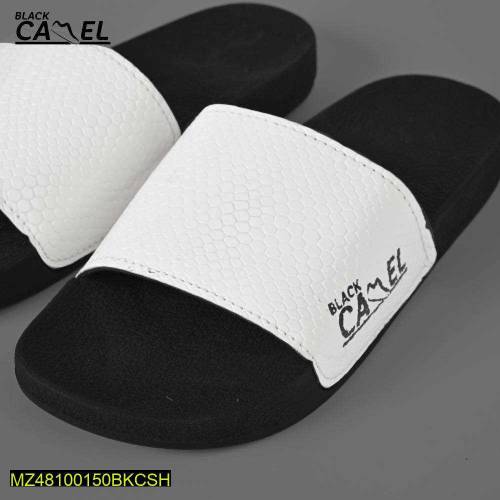 Black Camel Slippers Texture Slide White