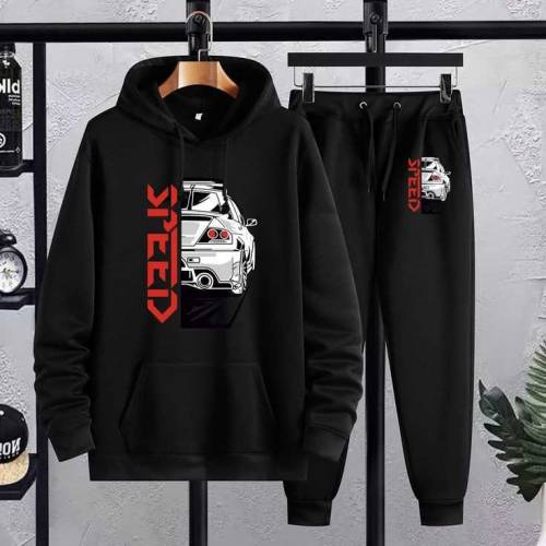 2 Pc's Men's Stitched Jersey Printed Tracksuit 