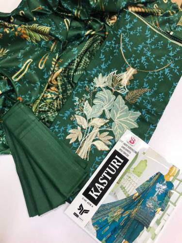 Bin Saeed Embroidered Digital Lawn 3 pc suit 