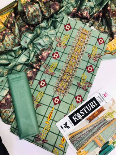 Bin Saeed Embroidered Digital Lawn 3 pc suit 