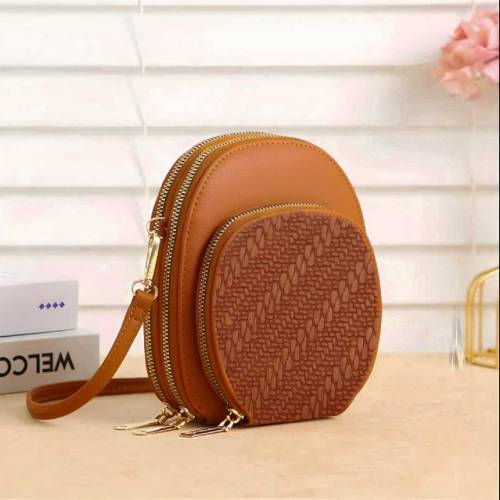 3 Zipper Cellphone Cross Body Bag 