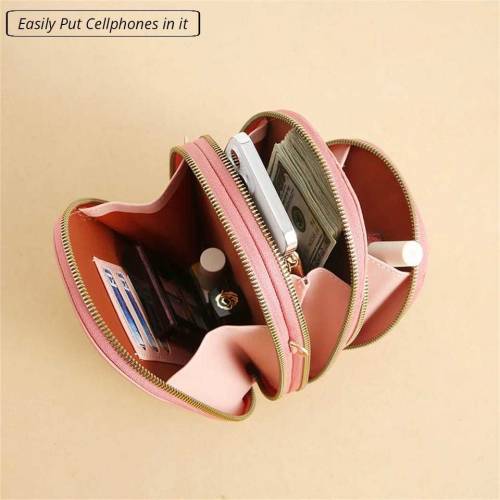 3 Zipper Cellphone Cross Body Bag 