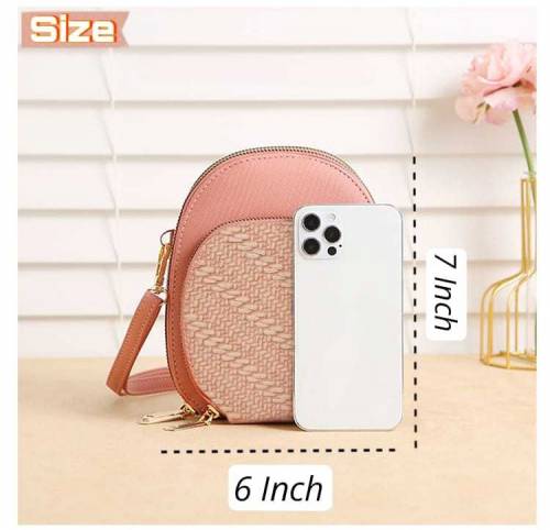 3 Zipper Cellphone Cross Body Bag 