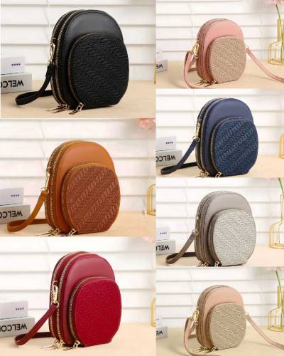 3 Zipper Cellphone Cross Body Bag 