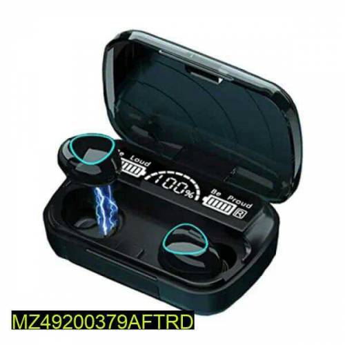 M10 Digital Display case Earbuds, Black 