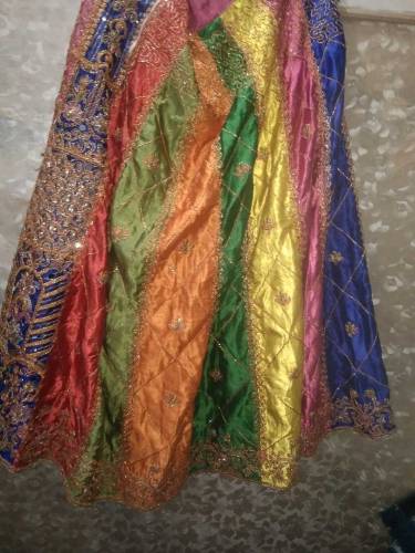 silk lehnga with mirror work