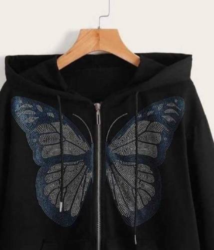 1 pcs women stitched cotton printes hoodie
