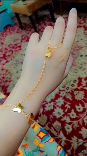 1 Pc Alloy Gold Plated Modern Butterfly Charm Bracelet