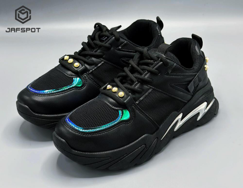 Women's Rexine Rhinestones Joggers 