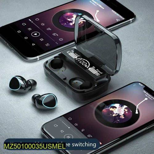 M10 Digital Display Case Earbuds, Black