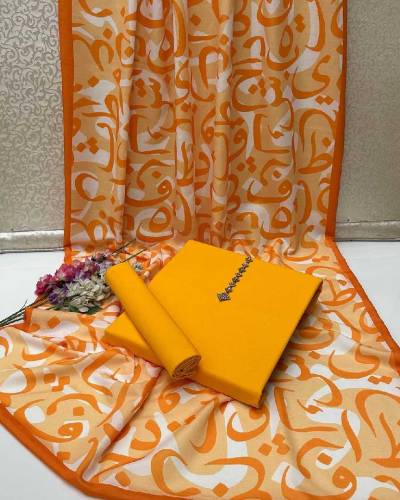 Ladies 3 Pcs (Unstitch)pp